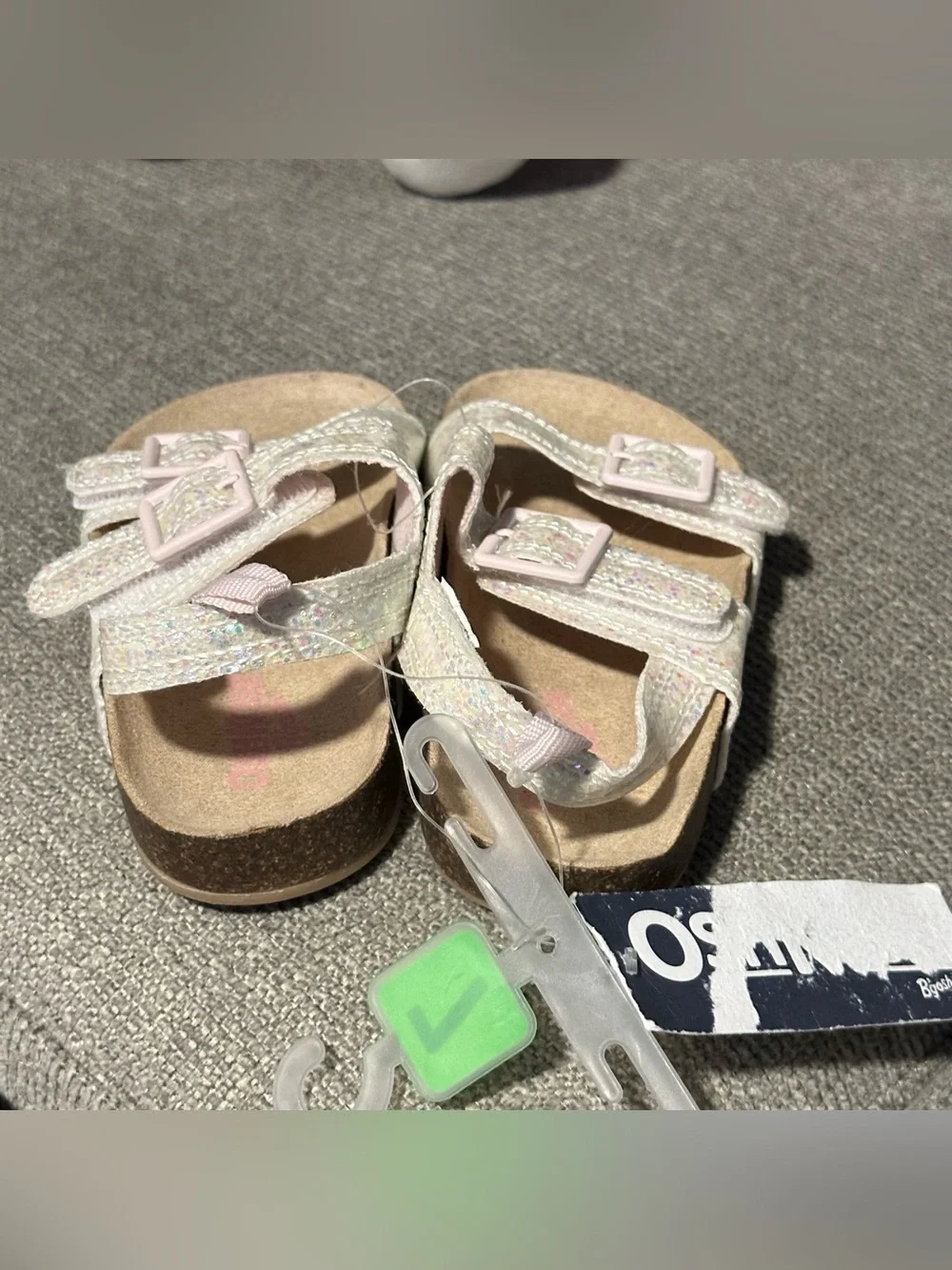 OshKosh B'gosh Girls' Glitter Double-Buckle Sandals - Iridescent Pink